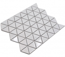 Muestra de mano azulejo de mosaico de cerámica triángulo diamante uni blanco brillante MOS13-t51_m