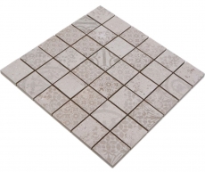 Muestrario de mano mosaico cerámico gres porcelánico gris claro beige estampado MOS14-B1_m