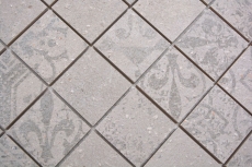 Muestrario de mano mosaico cerámico gres porcelánico gris claro antracita estampado MOS14-G3_m
