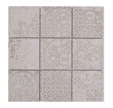 Muestrario de mano mosaico cerámico gres porcelánico gris claro beige estampado MOS23-B5_m