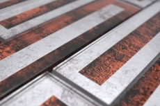 Muestra de la mano de mosaico de vidrio mosaico de azulejos 2D-look marrón plata gris sombreado MOS88-W1_m