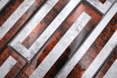 Muestra de la mano de mosaico de vidrio mosaico de azulejos 2D-look marrón plata gris sombreado MOS88-W1_m