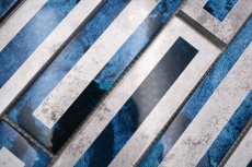 Muestra de mano mosaico de vidrio mosaico azulejo 2D look negro azul gris sombreado MOS88-W9_m
