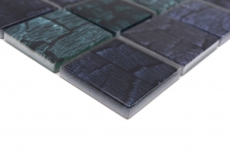 Muestra de mano mosaico de vidrio mosaico azulejo aspecto piedra bosque verde oscuro negro antracita MOS88-59P_m