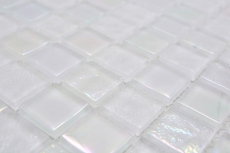 Muestra de mano mosaico de vidrio mosaico azulejo pequeño flip flop iridiscente blanco multicolor MOS65-S10_m
