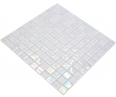Muestra de mano mosaico de vidrio mosaico azulejo pequeño flip flop iridiscente blanco multicolor MOS65-S10_m