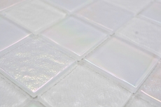 Mano patrón de mosaico de vidrio mosaico azulejo medio flip flop iridiscente blanco multicolor MOS66-S10-48_m