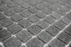 Muestra de mano mosaico de vidrio piscina mosaico flotante gris basalto look gris oscuro MOS200-A09_m