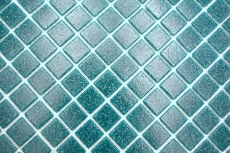 Muestra de mano mosaico de vidrio piscina mosaico flotante turquesa oscuro verde petróleo manchas MOS200-A67_m