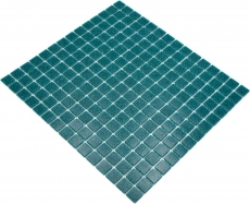 Muestra de mano mosaico de vidrio piscina mosaico flotante turquesa oscuro verde petróleo manchas MOS200-A67_m