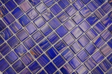 Muestra de mano mosaico de vidrio mosaico azulejo azul ultramarino oscuro cobre iridisciente MOS230-G19_m
