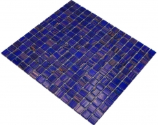Muestra de mano mosaico de vidrio mosaico azulejo azul ultramarino oscuro cobre iridisciente MOS230-G19_m