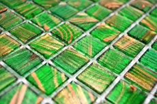 Muestra de mano mosaico de vidrio mosaico azulejo luz verde perla luz verde oro cobre iridiscente MOS230-G24_m