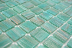 Muestra de mano mosaico de vidrio mosaico azulejo verde turquesa cobre iridiscente MOS230-G65_m