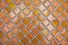 Muestra de mano mosaico de vidrio mosaico azulejo oro marrón cobre MOS230-G34_m