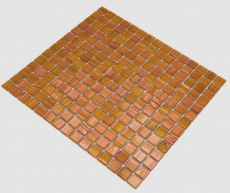Muestra de mano mosaico de vidrio mosaico azulejo oro marrón cobre MOS230-G34_m