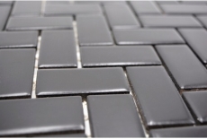 Mosaico de cerámica en espiga negro mate mosaico azulejo backsplash MOS24-CHB06BM_f