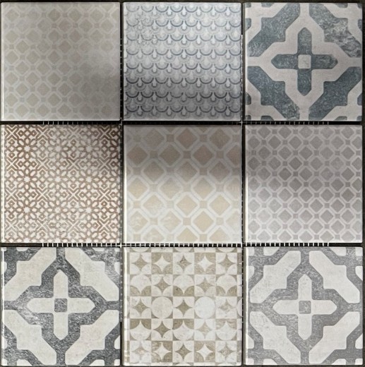 Azulejos de mosaico de cerámica Jasba multicolor mate retro look cocina pared baño azulejo ducha pared / 10 esteras de mosaico