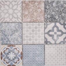 Jasba Patrón mosaico cerámica gres multicolor mate retro look cocina baño ducha MOSJBPV20 1 tapete