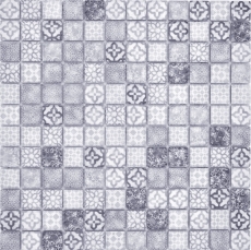 Jasba Patrón mosaico cerámica gres gris mate retro look cocina baño ducha MOSJBPV02 1 tapete