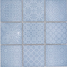 Jasba Clara mosaico de cerámica gres nórdico azul brillante aspecto retro cocina baño ducha MOSJBC135 1 estera