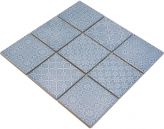 Jasba Clara mosaico de cerámica gres nórdico azul brillante aspecto retro cocina baño ducha MOSJBC135 1 estera