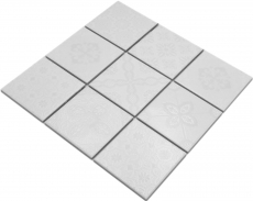 Jasba Clara mosaico cerámica gres islandia blanco brillante retro look cocina baño ducha MOSJBC139 1 estera