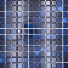 Jasba Agrob Buchtal Fresh mosaico gres cerámico azul profundo mezcla brillante cocina baño ducha MOSJBF217 1 estera