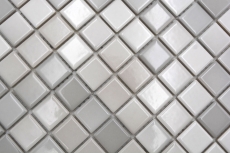 Azulejos de mosaico de cerámica Jasba mezcla gris cálido brillante n.a. Cocina pared baño azulejo ducha pared / 10 esteras de mosaico