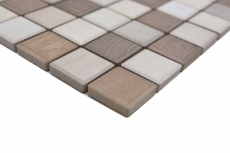 Muestra de mano Jasba Senja gres cerámico mosaico puro mezcla de madera mate aspecto madera cocina baño ducha MOSJB05_m
