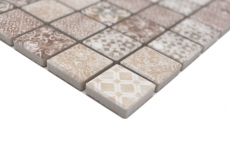 Muestra de mano Jasba Patrón mosaico cerámica gres beige-marrón mate retro look cocina baño ducha MOSJBPV01_m