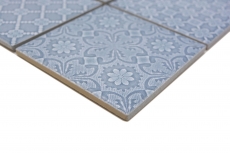 Muestra de mano Jasba Clara mosaico gres cerámico azul nórdico brillante aspecto retro cocina baño ducha MOSJBC135_m