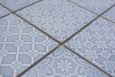 Muestra de mano Jasba Clara mosaico gres cerámico azul nórdico brillante aspecto retro cocina baño ducha MOSJBC135_m