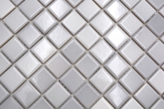 Muestra de mano Jasba Agrob Buchtal Fresh mosaico cerámica gres mezcla gris plata brillante cocina baño ducha MOSJBF219_m
