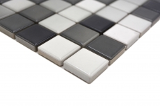 Muestra de mano Jasba Agrob Buchtal Fresh mosaico cerámica gres blanco gris mezcla brillante cocina baño ducha MOSJBF221