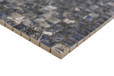 Muestra de mano Jasba Agrob Buchtal Fresh Marble & More gres cerámico mosaico ilusión oscuro brillante mármol look cocina baño ducha MOSJBMM28_m