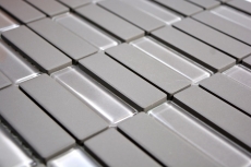 Muestra de mano mosaico azulejo cerámica varillas gris vidrio sin esmaltar MOS24-0204_m