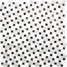 Muestra de mano mosaico azulejo vidrio combinación Goldstar gris blanco MOS57-K01_m