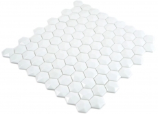 Mosaico de vidrio hexagonal hexágono mosaico blanco 3D mosaico azulejos pared azulejos backsplash cocina baño MOS11-AR01