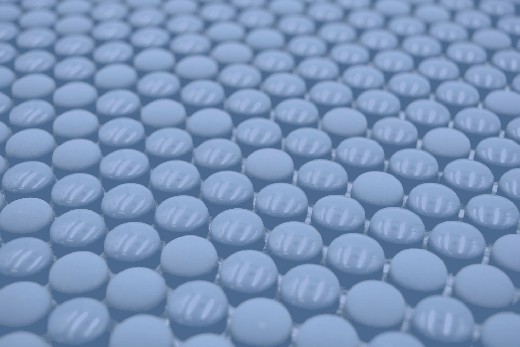 Muestra de mano esmalte redondo mezcla azul brillante/mate pared azulejo backsplash cocina ducha baño MOS140-0411_m