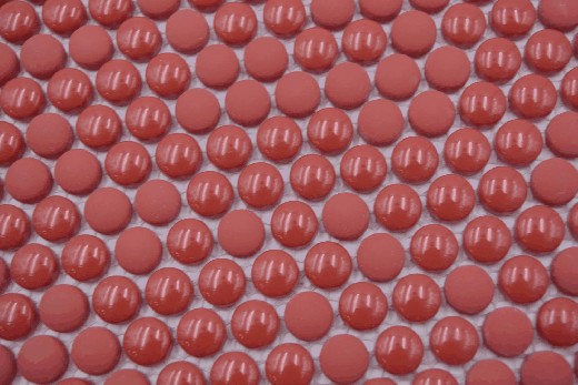 Muestra de mano redondo esmalte mezcla rojo brillante/mate pared azulejo backsplash cocina ducha baño MOS140-0911_m