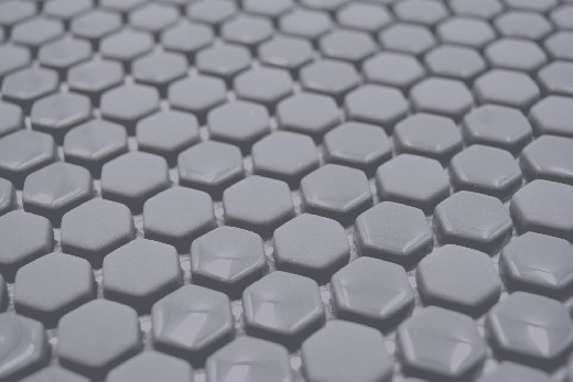 Muestra de mano Hexágono Esmalte mezcla gris brillante/mate pared azulejo backsplash cocina ducha baño MOS140-0201_m