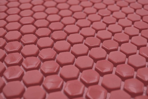 Muestra de mano Hexágono Esmalte mezcla rojo brillante/mate pared azulejo backsplash cocina ducha baño MOS140-0901_m