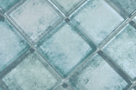 Muestra de mano mosaico de vidrio cuadrado Crystal mix verde pared azulejo backsplash cocina ducha baño MOS88-0050_m