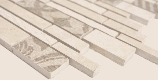 Muestra de mano compuesto mármol/cerámica mezcla beige 2F pared azulejo backsplash cocina ducha baño MOS180-A0127B_m