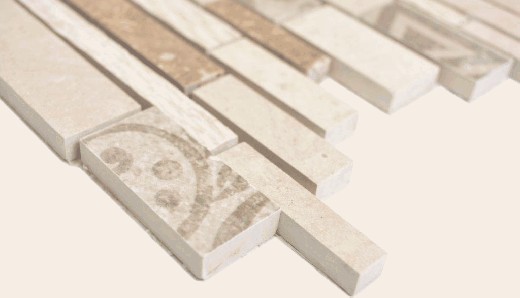 Muestra de mano compuesto mármol/cerámica mezcla beige 3F pared azulejo backsplash cocina ducha baño MOS180-B0327B_m