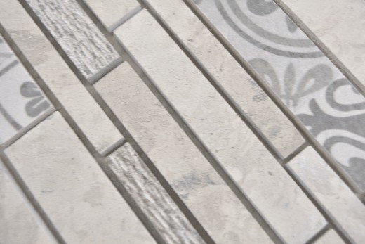 Muestra de mano compuesto mármol/cerámica mezcla gris 2F pared azulejo backsplash cocina ducha baño MOS180-C0727G_m