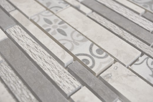 Muestra de mano compuesto mármol/cerámica mezcla gris 3F pared azulejo backsplash cocina ducha baño MOS180-D0927G_m