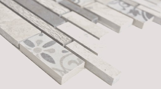 Muestra de mano compuesto mármol/cerámica mezcla gris 3F pared azulejo backsplash cocina ducha baño MOS180-D0927G_m