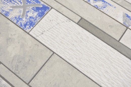 Muestra de mano compuesto mármol/cerámica mezcla gris/color 3F pared azulejo backsplash cocina ducha baño MOS180-D09STG_m